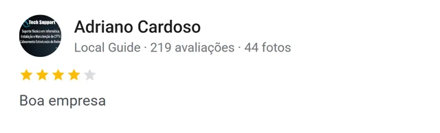 Avaliação de Adriano Cardoso no Google: boa empresa